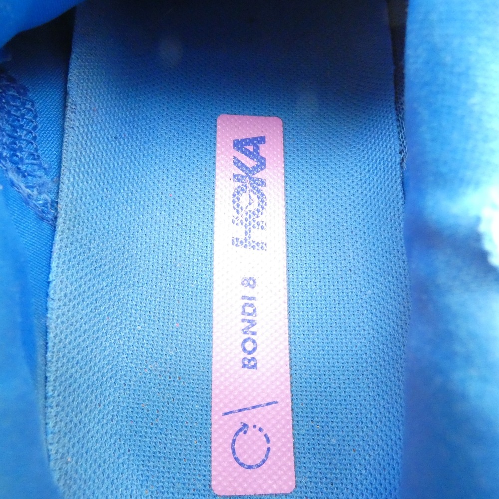 Hoka Bondi 8 Wide Blue Pink Running Shoes Womens 9D 1127954 CSAA Coastal Sky - Picture 12 of 13